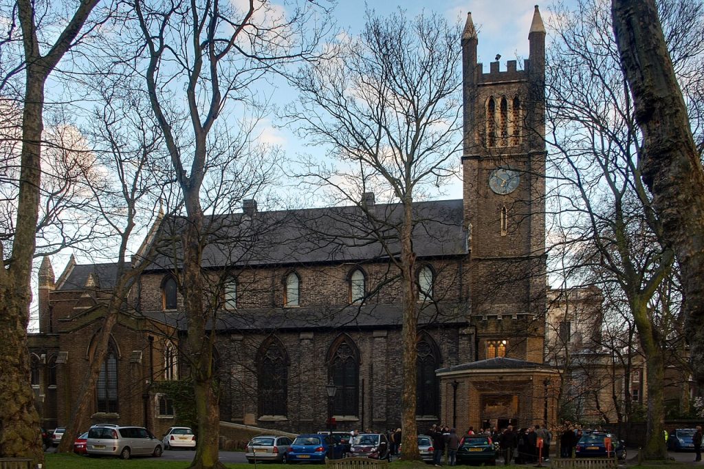 The church and gardens