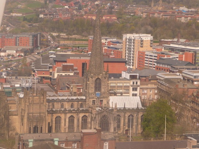 Sheffield - the cathedral from above - geograph.org.uk - 1861401